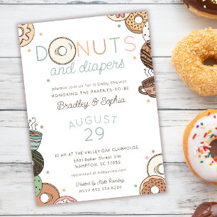 Donuts and Diapers Brunch Baby Shower Invitation