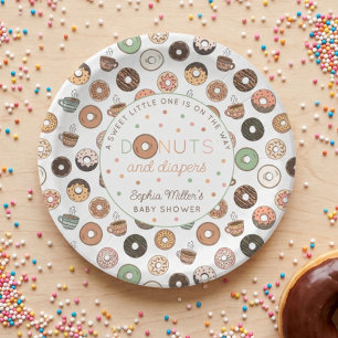 Donuts and Diapers Brunch Baby Shower Paper Plates