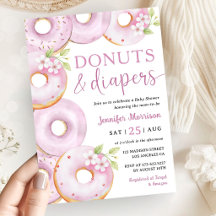 Donuts and Diapers Girl Pink Baby Shower