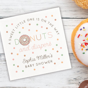 Donuts and Diapers Personalized Baby Girl Shower Napkins