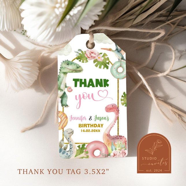 Donuts and Dinosaurs Joint Sibling Gift Tags (Creator Uploaded)