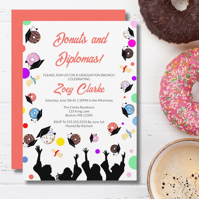 Donuts and Diplomas With Graduates Invitation (Creator Uploaded)