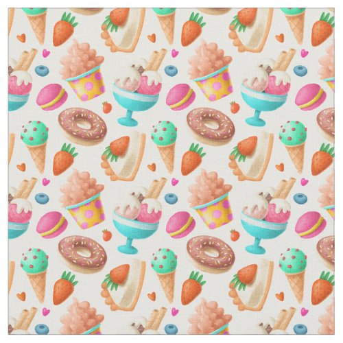 Donuts and Ice Cream Fabric