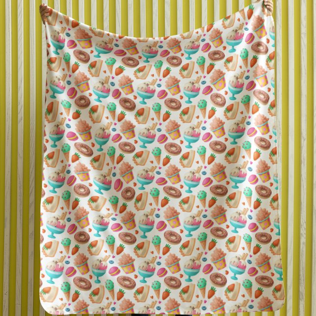 Donuts and Ice Cream Fleece Blanket (Creator Uploaded)