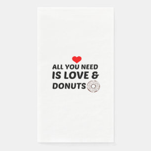 DONUTS AND LOVE PAPER GUEST TOWELS