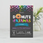 Donuts and pajamas birthday invitation (Standing Front)