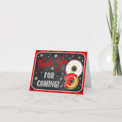 Donuts And Pajamas Christmas Party Thank You Card