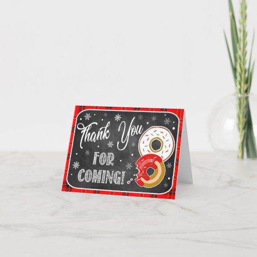 Donuts And Pajamas Christmas Party Thank You Card