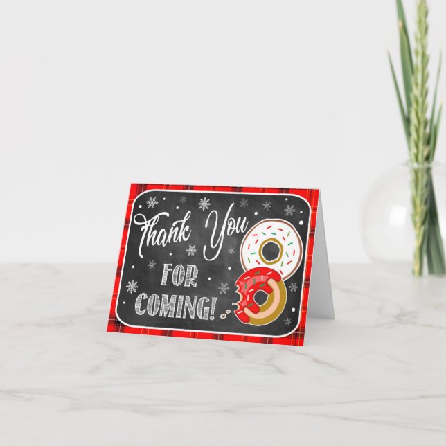 Donuts And Pajamas Christmas Party Thank You Card (Front)