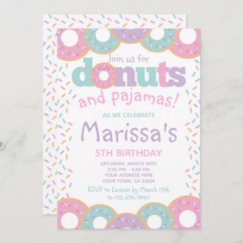 Donuts and Pajamas Invitation