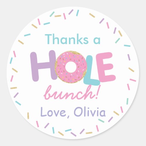 Donuts and Sprinkles Birthday Baby Shower Favor Classic Round Sticker