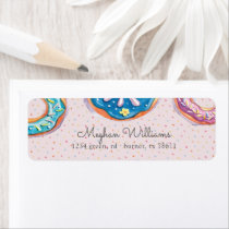 Donuts And Sprinkles Pink Script Return Address Label