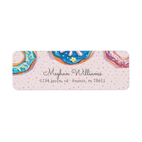 donuts and sprinkles return address label