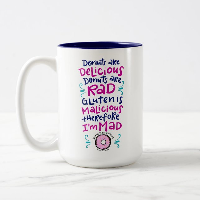 Donuts Are Delicious Two-Tone Coffee Mug (Left)