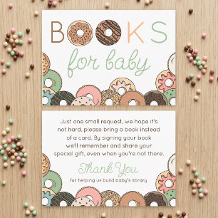 Donuts Baby Shower Books for Baby Request Enclosure Card