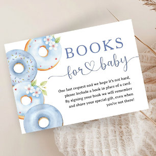 Donuts Baby Shower Boy Blue Books For Baby Enclosure Card