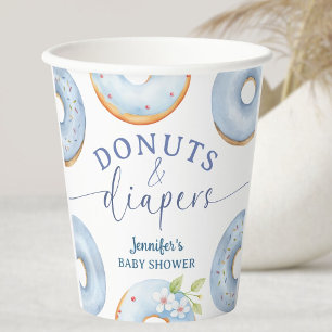 Donuts Baby Shower Boy Blue Brunch Paper Cups