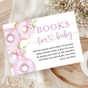 Donuts Baby Shower Girl Pink Books For Baby  Enclosure Card