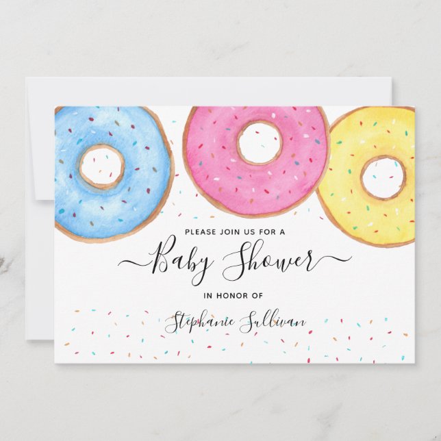 Donuts Baby Shower Invitation (Front)