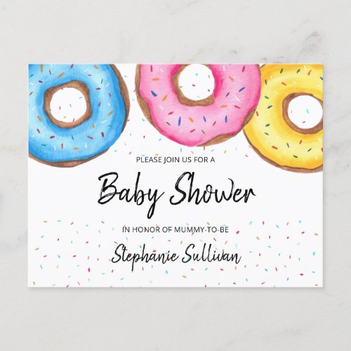  Donuts Baby Shower Invitation Postcard