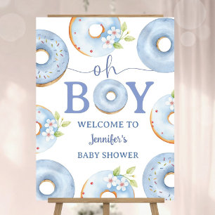 Donuts Baby Shower Oh Boy Blue Welcome Foam Board