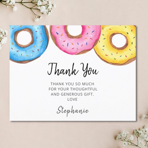 Donuts Baby Shower Thank You Postcard