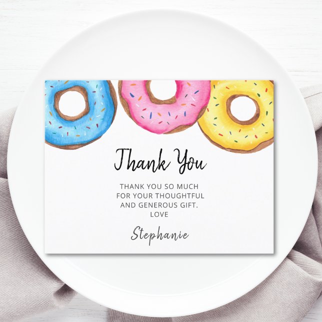 Donuts Baby Shower Thank You Postcard (Creator Uploaded)