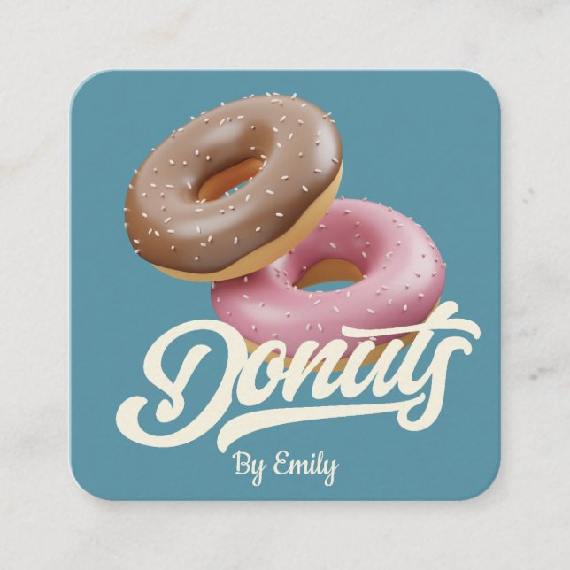 Donuts Bakery Square Business Card (Front)