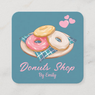 Donuts Bakery Square Business Card