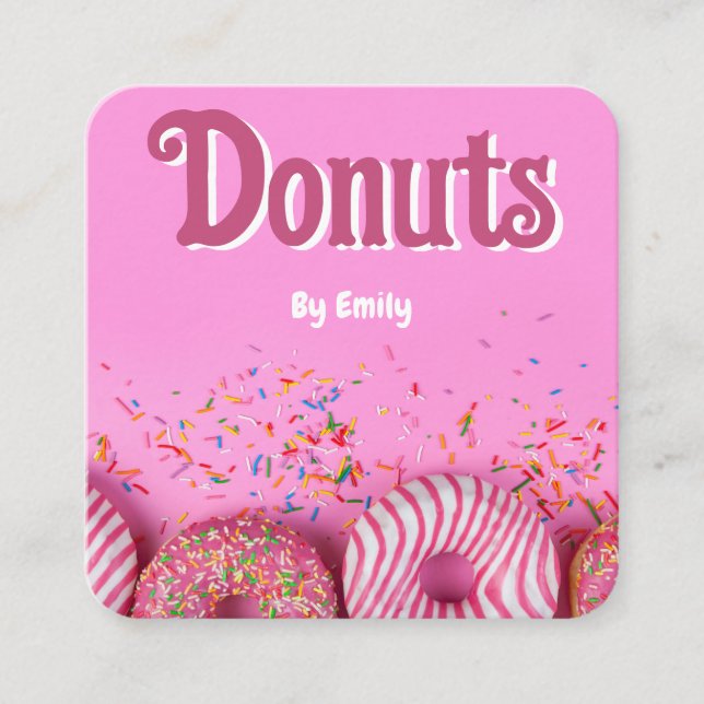 Donuts Bakery Square Business Card (Front)