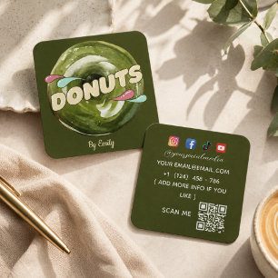 Donuts Bakery Square Business Card