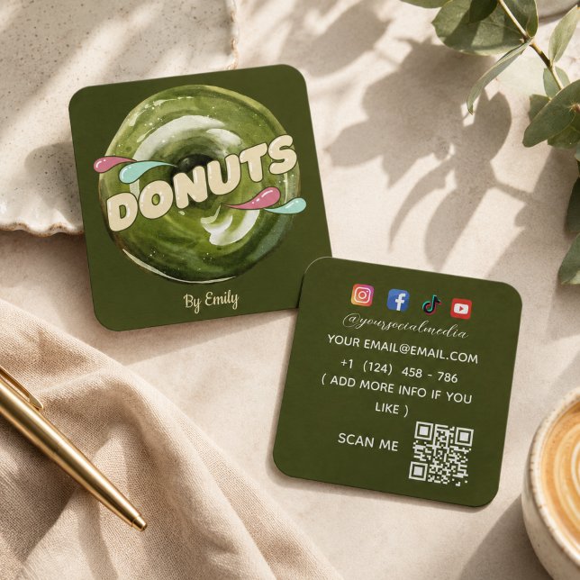 Donuts Bakery Square Business Card (Creator Uploaded)