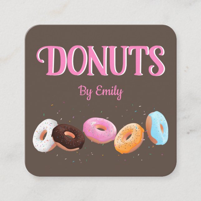 Donuts Bakery Square Business Card (Front)