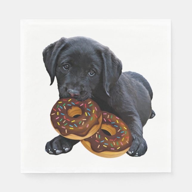 Donuts - Black Lab Napkins (Front)