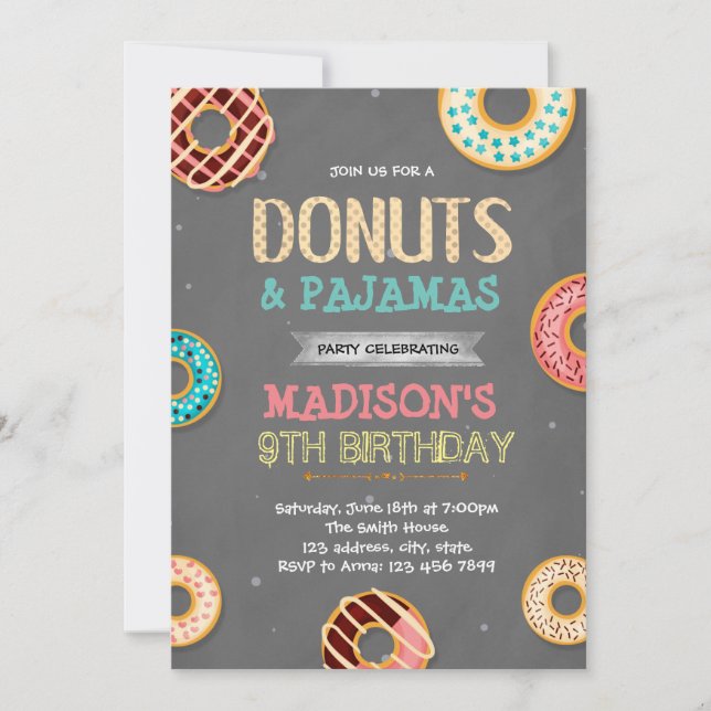 Donuts bridal shower birthday party invitation (Front)