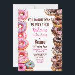Donuts Brother and Sister Joint Birthday Party Invitation<br><div class="desc">EDITABLE Donuts Brother and Sister Joint Birthday Party Invitation
Elegant Girl Sister Boy Brother Donut Birthday Party
Can be used for the birthday of any age invitation</div>