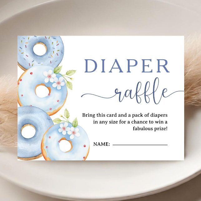 Donuts Brunch Baby Shower Boy Diaper Raffle Enclosure Card (Creator Uploaded)