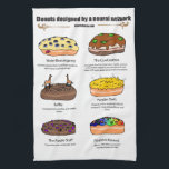 Donuts by AI Weirdness - Kitchen Towel<br><div class="desc">Donut names and descriptions generated by AI,  then illustrated by an amused human. Your guests will be asking about the Purple Stuff!</div>