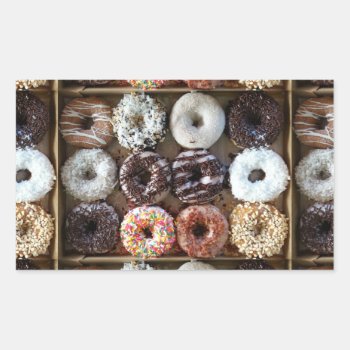Donuts By The Dozen Photo Rectangular Sticker by CindyBeePhotography at Zazzle