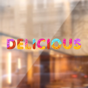 Donuts Cartoon Delicious Glazed Sprinkles  Window Cling