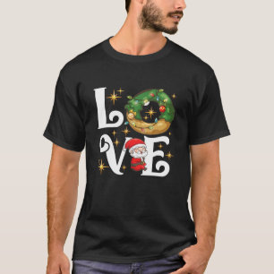 Donuts Christmas Love Doughnut Love Xmas Pajama T-Shirt