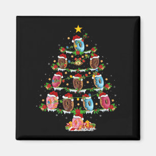 Donuts Christmas Tree Lights Funny Fast Food Donut Magnet
