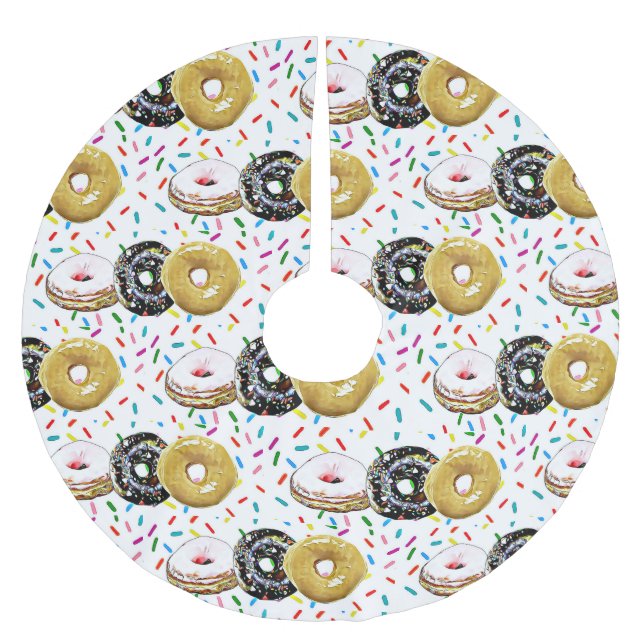 Donuts Christmas Tree Skirt (Front)