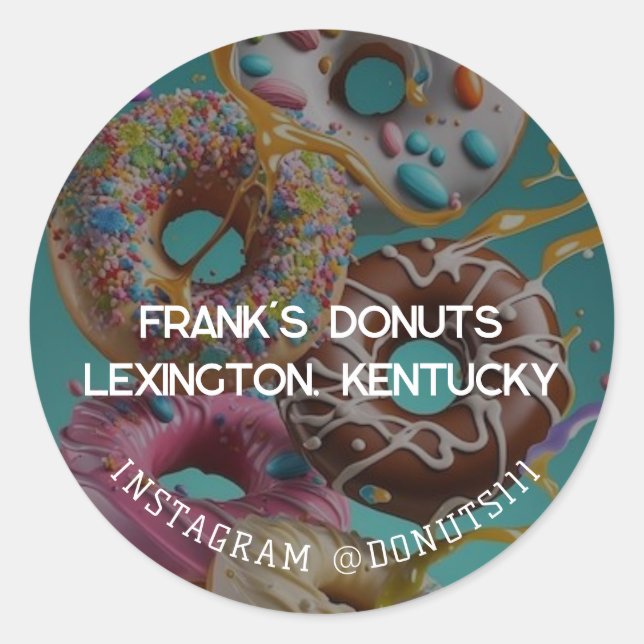 Donuts Classic Round Sticker (Front)
