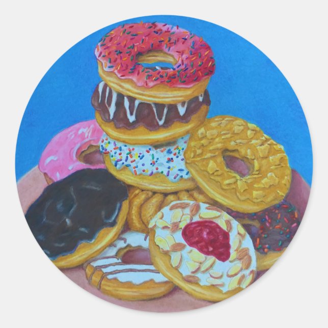 Donuts Classic Round Sticker (Front)