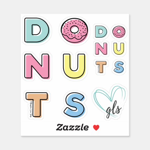 Donuts Colorful Bold  GraphicLoveShop Sticker
