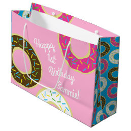 Donuts Colorful Doughnuts1st Birthday Party Theme Large Gift Bag