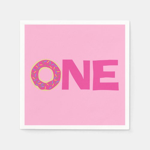 Donuts Colorful Doughnuts 1st Birthday Party Theme Napkins