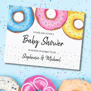Donuts Couples Baby Shower Invitation Postcard
