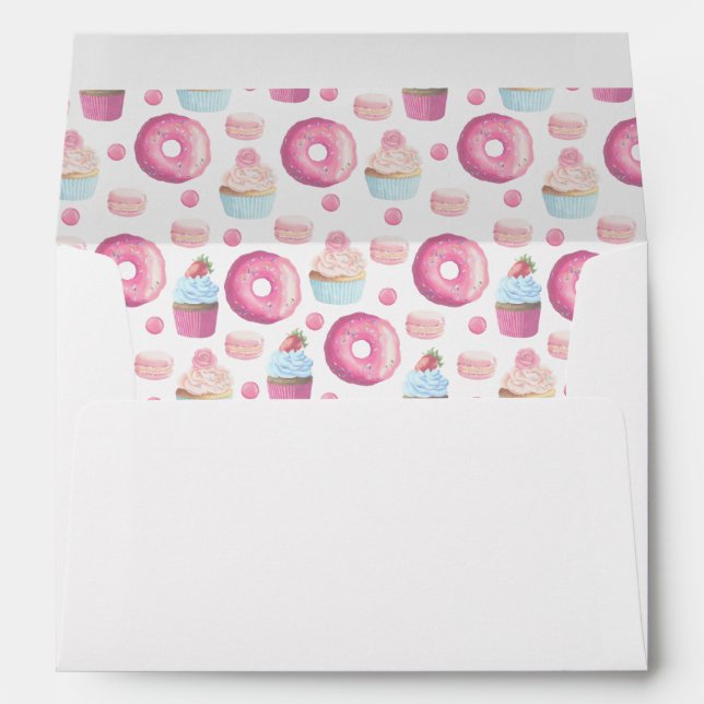 Donuts, cupcakes and macarons envelope (Back (Bottom))